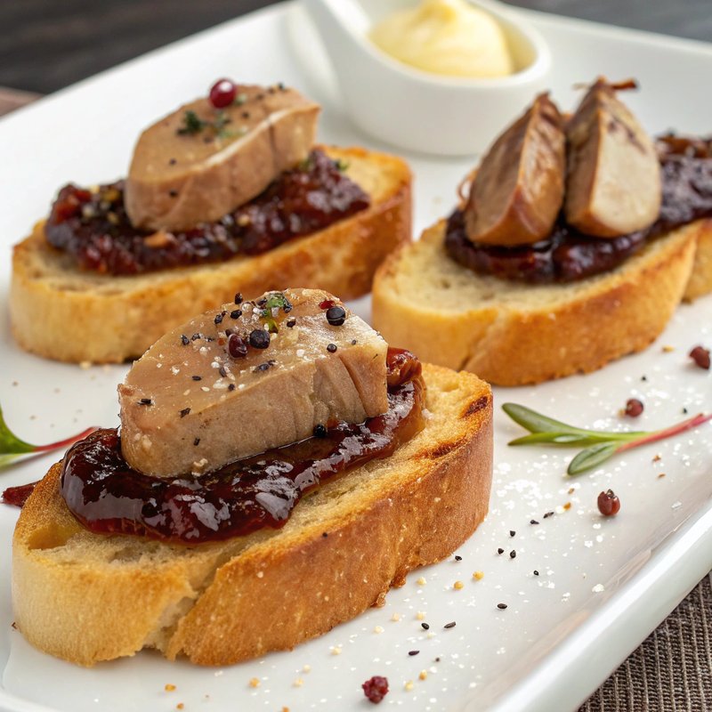 Luxurious Foie Gras on Toast with Fig Jam