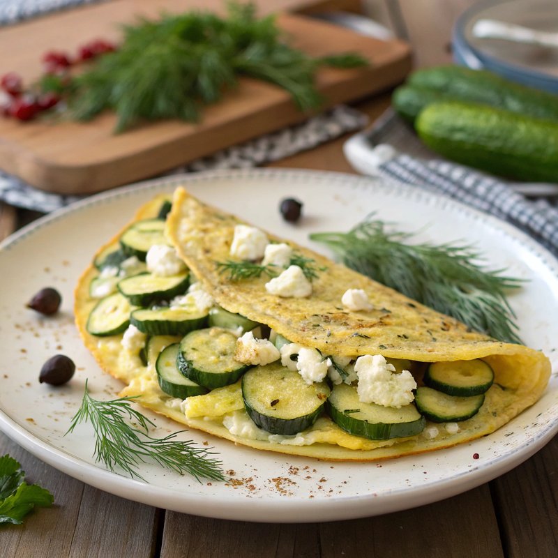Mediterranean Zucchini and Feta Omelette