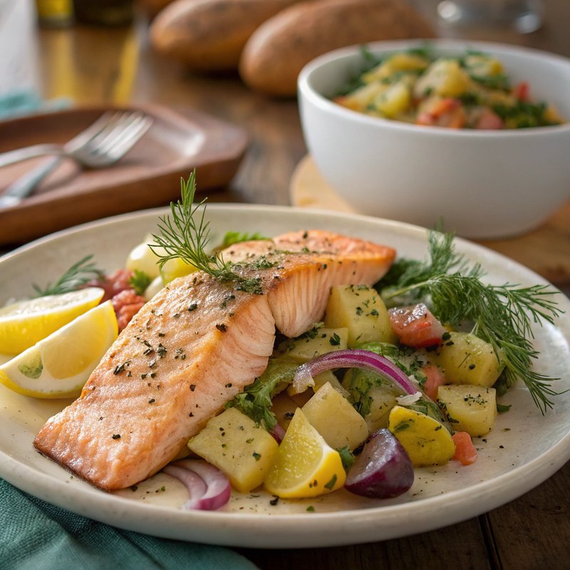 Steelhead Trout with Warm Potato Salad