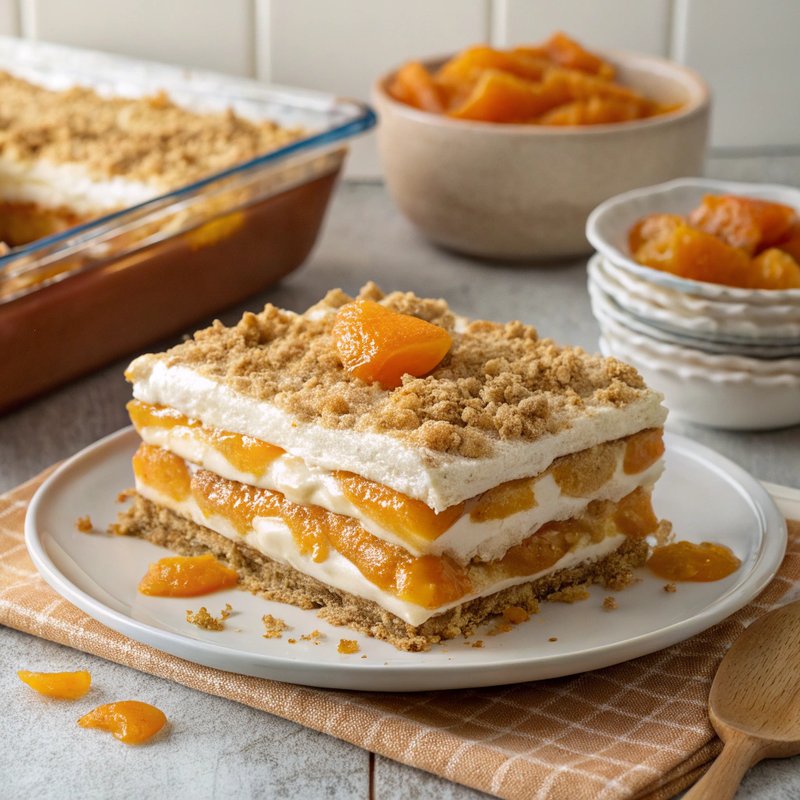 Apricot Cobbler Lasagna