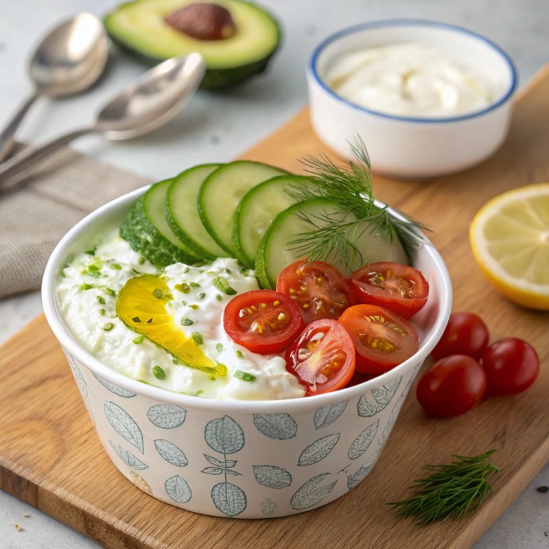 Refreshing Savory Cottage Cheese Bowl