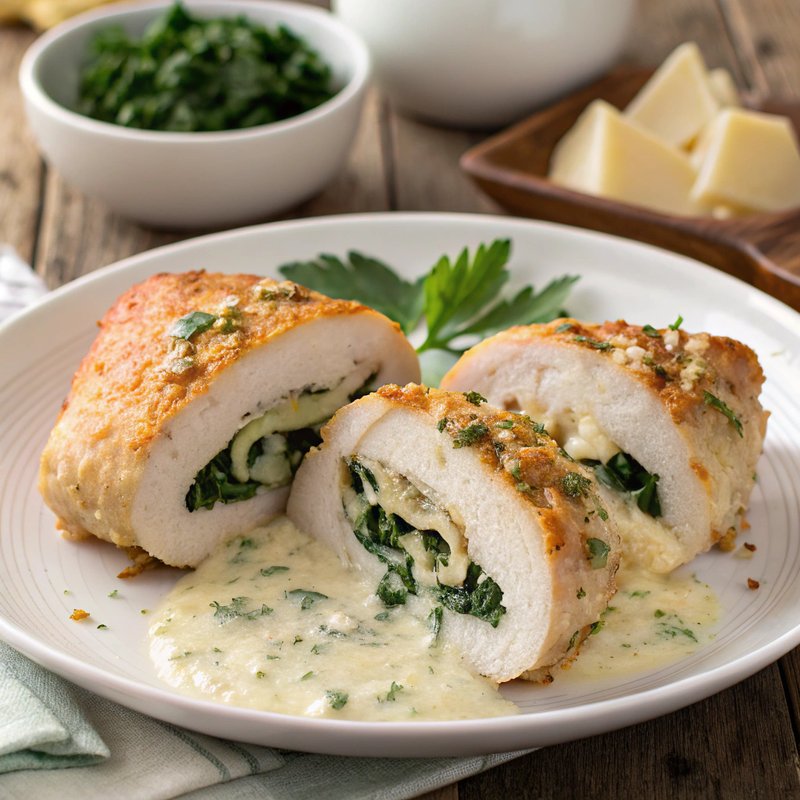 Spinach and Artichoke Stuffed Chicken