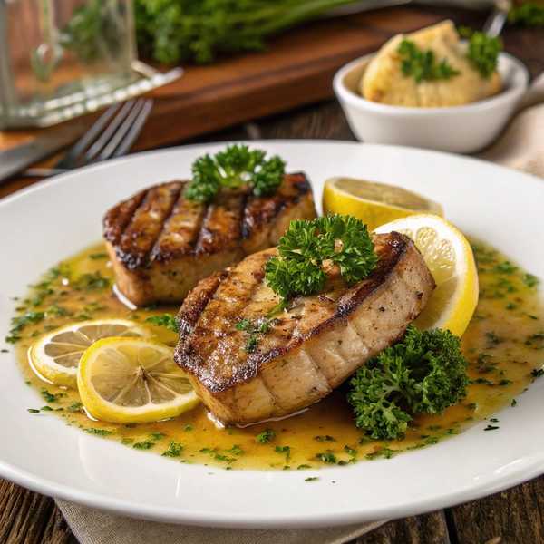 Sautéed Abalone Steak with Garlic Butter and Lemon