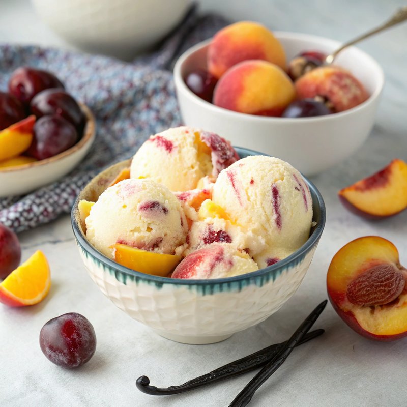 Peach and Plum Ice Cream