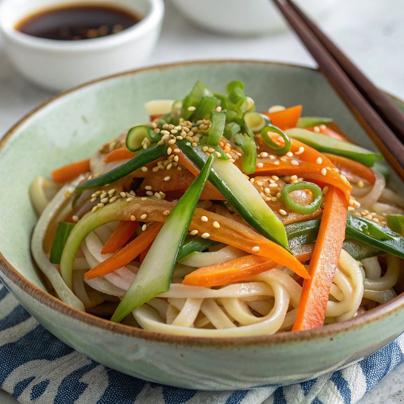 Refreshing Udon Noodles with Tangy Vinegar Sauce