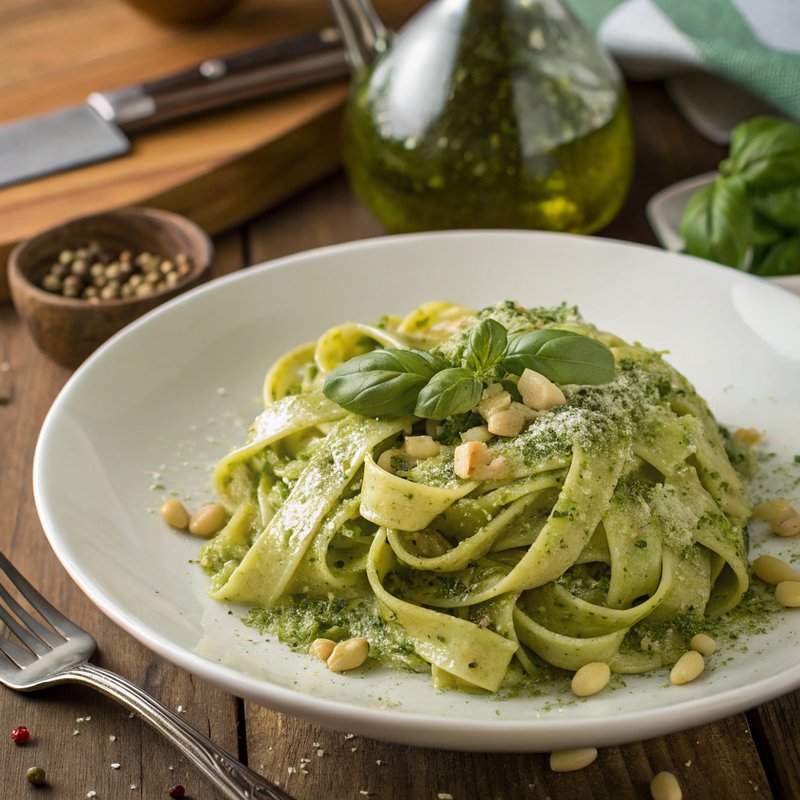 Authentic Fettuccine al Pesto