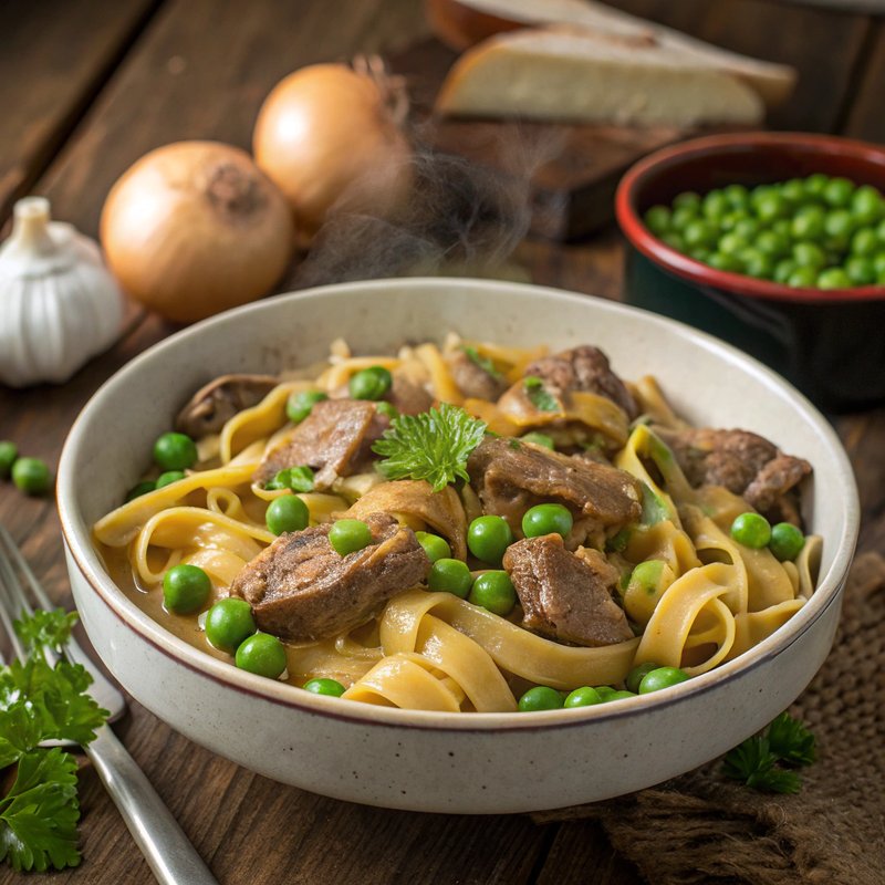 Pea and Beef Stroganoff