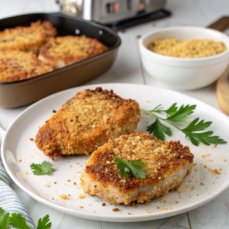 Air Fryer Parmesan Crusted Pork Chops