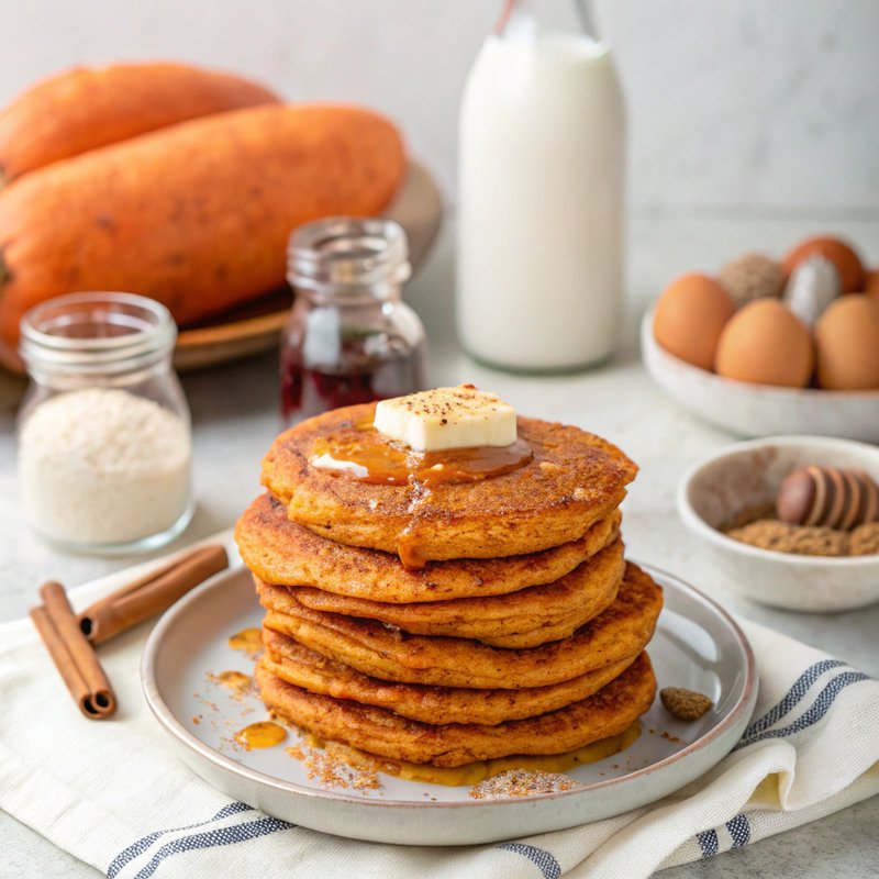 Cinnamon Sweet Potato Pancakes