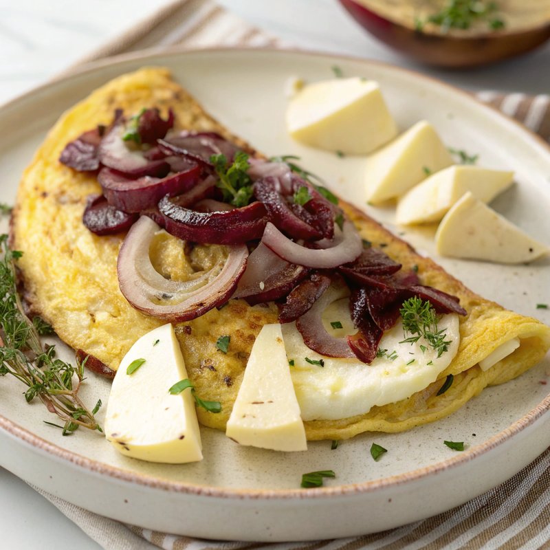 Gourmet Red Onion and Brie Omelette