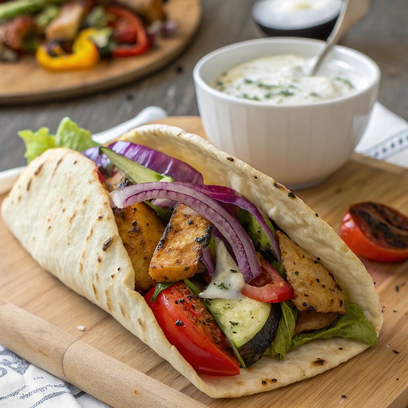 Grilled Veggie Gyro with Tzatziki Sauce