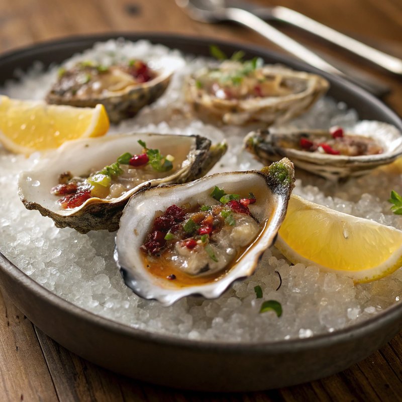 Sydney Rock Oysters with Shallot Vinaigrette