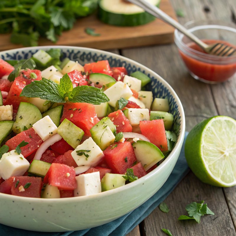 Watermelon and Jicama Salad