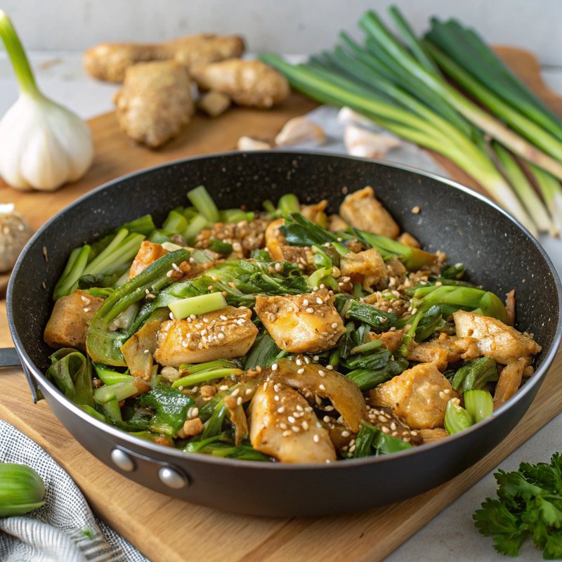 Bok Choy and Sesame Chicken Stir-fry