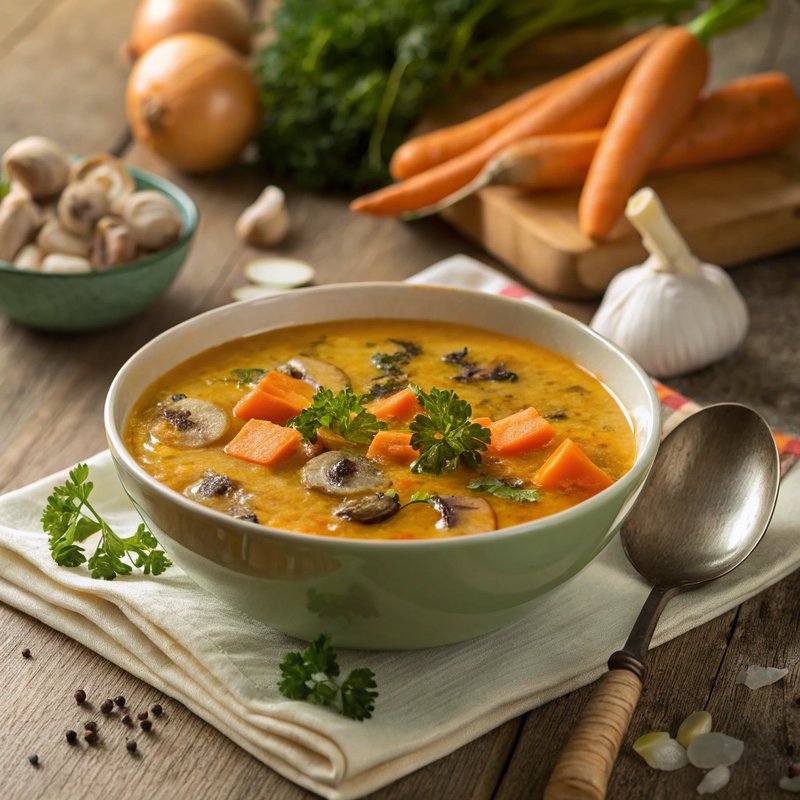 Creamy Carrot and Mushroom Soup