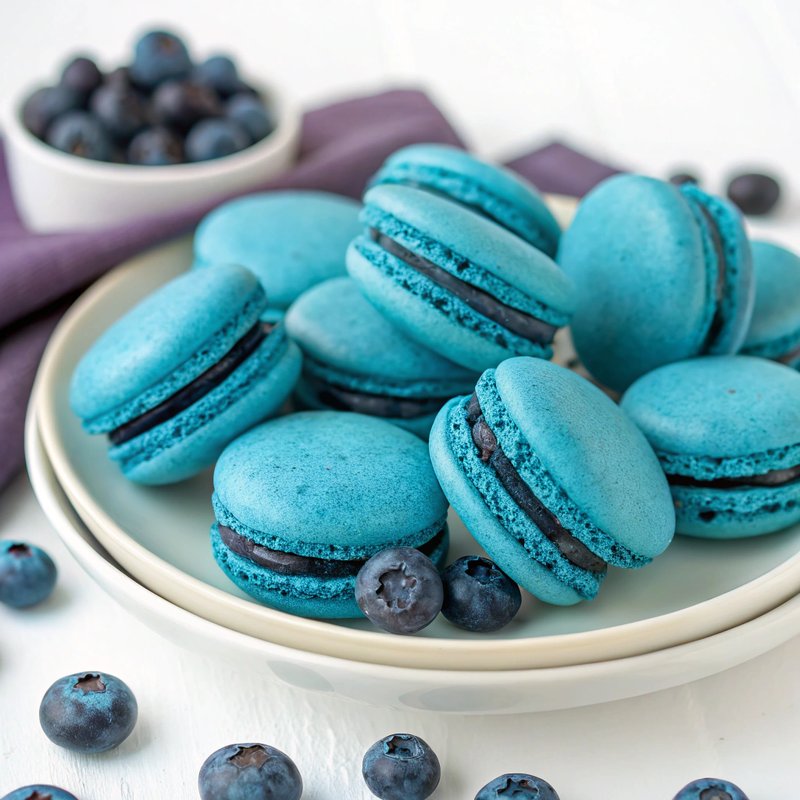 Blueberry Macarons