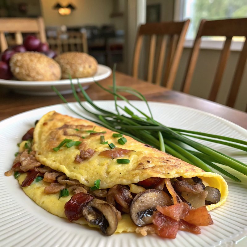 Mushroom and Bacon Omelette