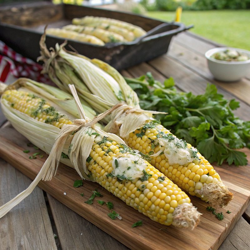 Grilled Corn with Herb Butter