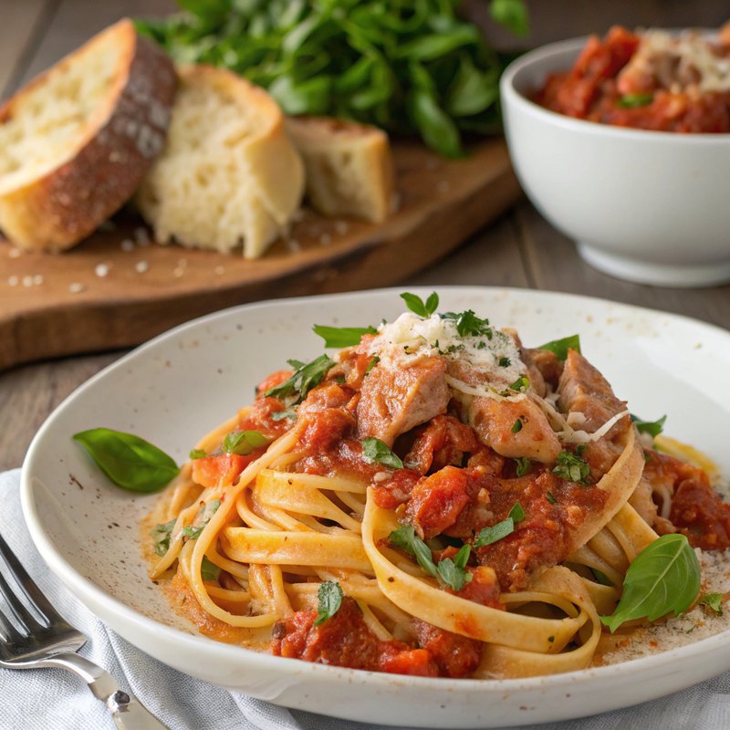 Savory Tuna Pasta with Tomato Basil Sauce