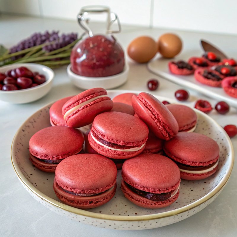 Cherry Macarons