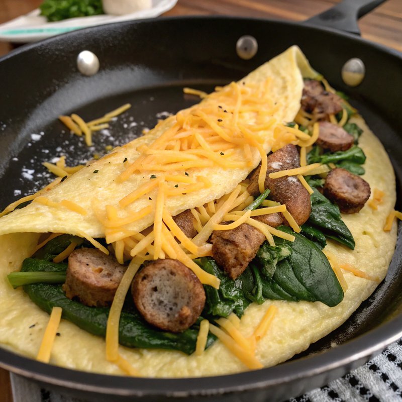 Sausage and Spinach Omelette