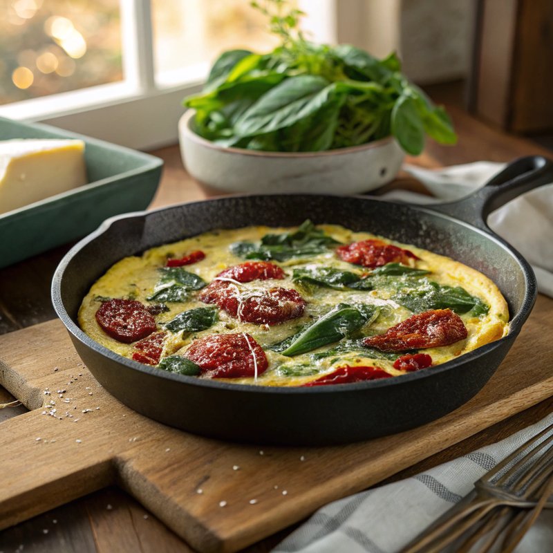 Enhanced Spinach and Sun-Dried Tomato Frittata