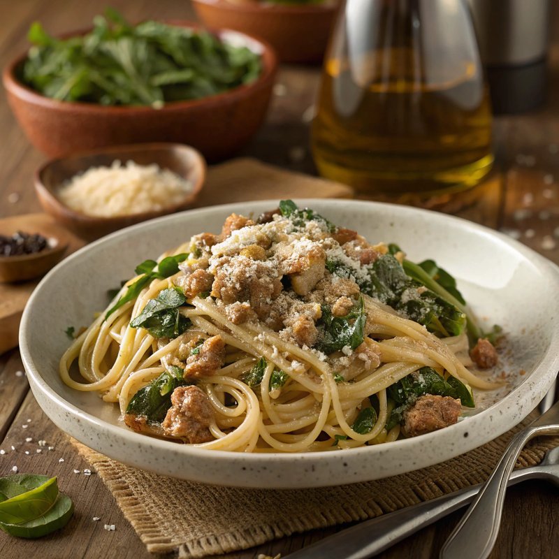Turkey and Spinach Linguine