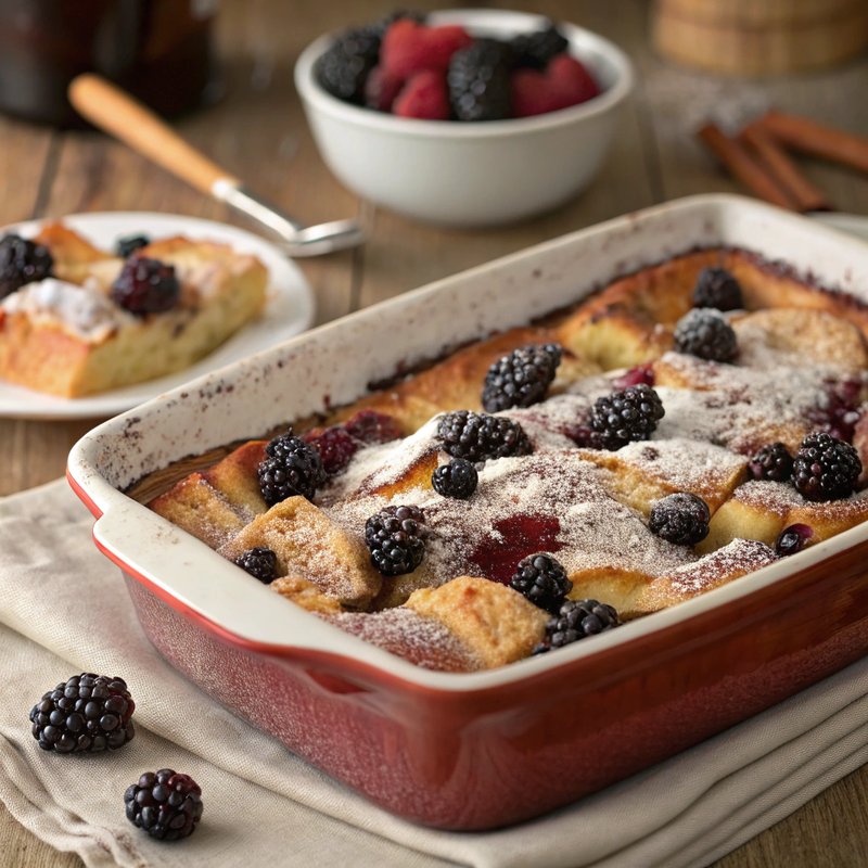 Gourmet Blackberry Bread Pudding