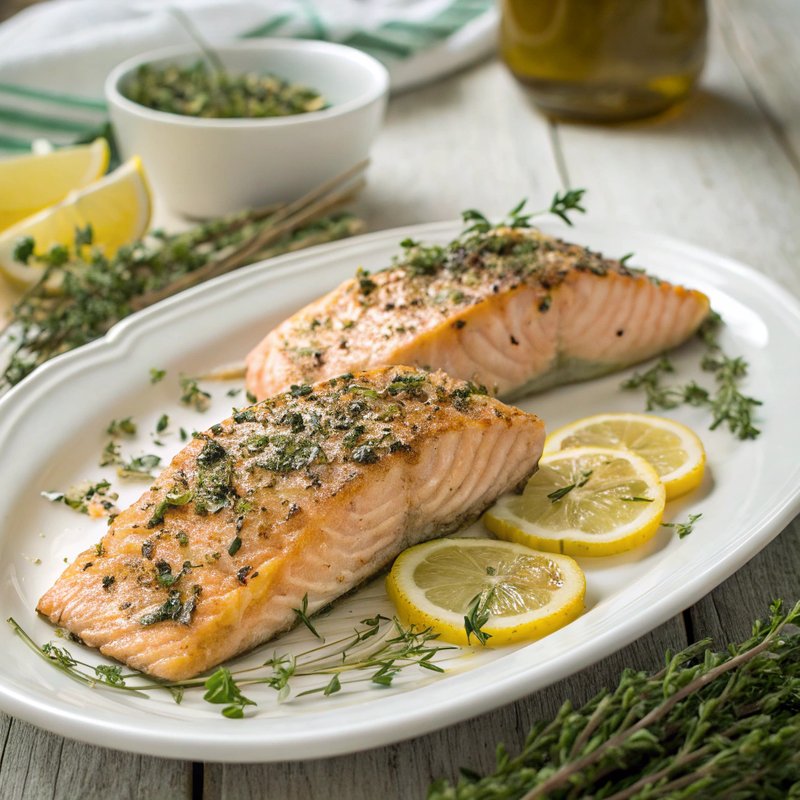 Herb Roasted Salmon with Thyme and Lemon