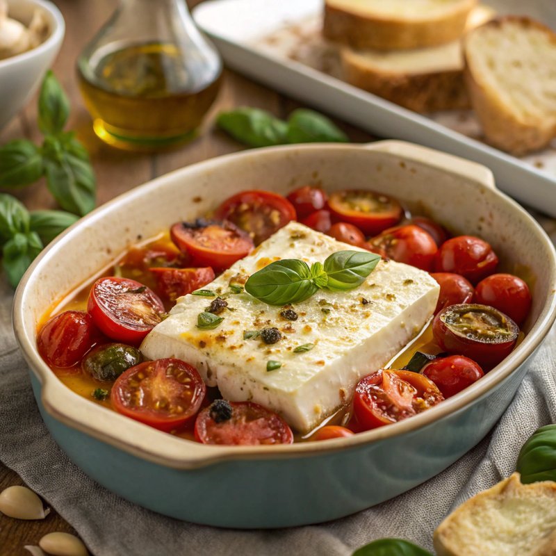 Mediterranean Baked Feta Cheese with Sun-Kissed Tomatoes
