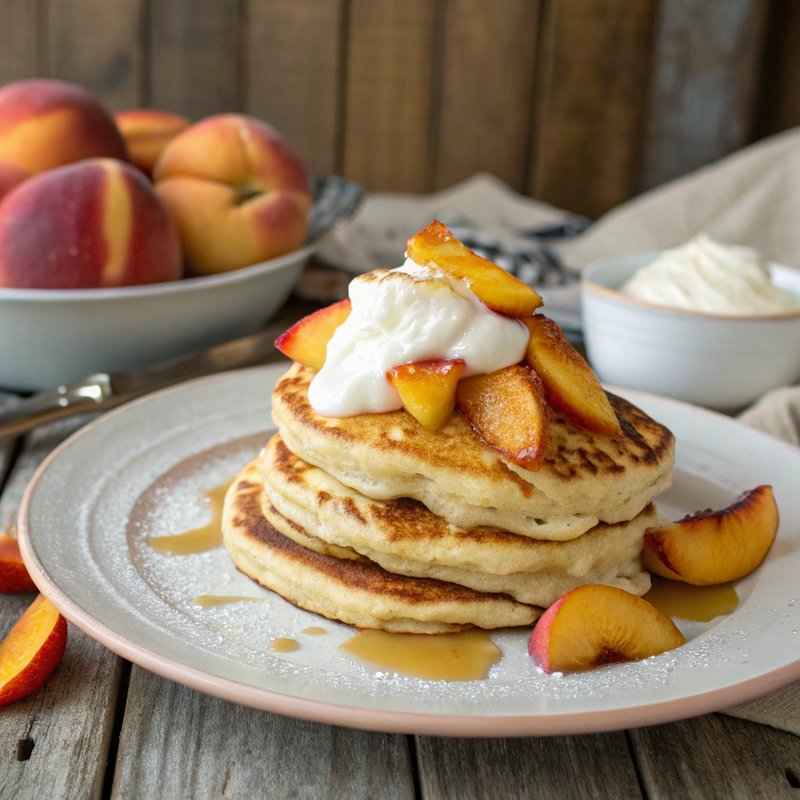 Peaches and Cream Pancakes