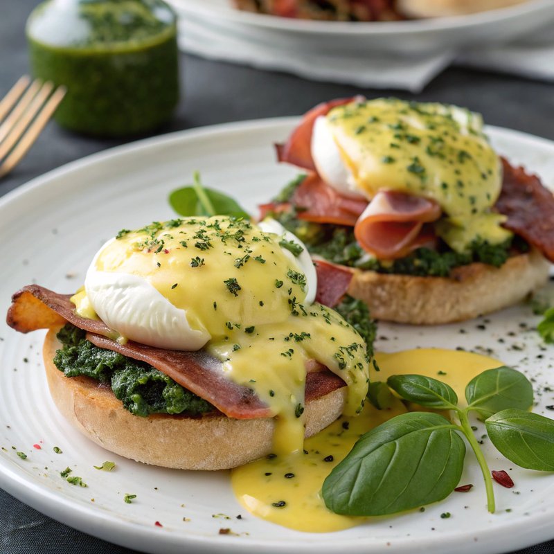 Pesto Eggs Benedict