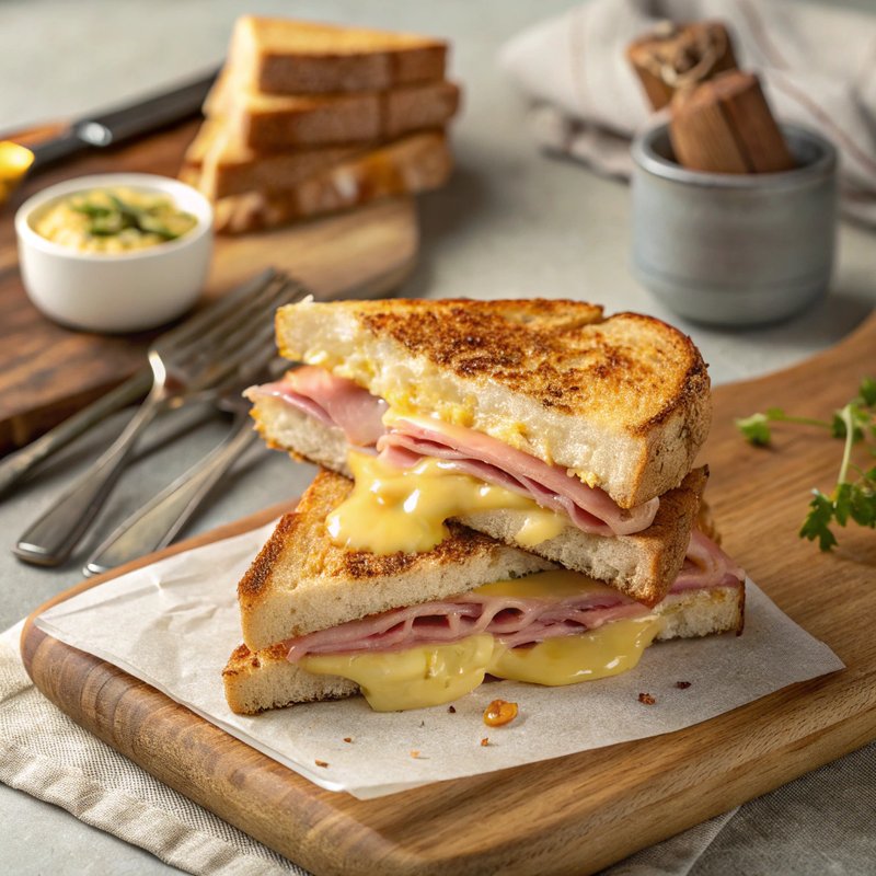 Gourmet Grilled Cheese with Ham and Dijon Mustard