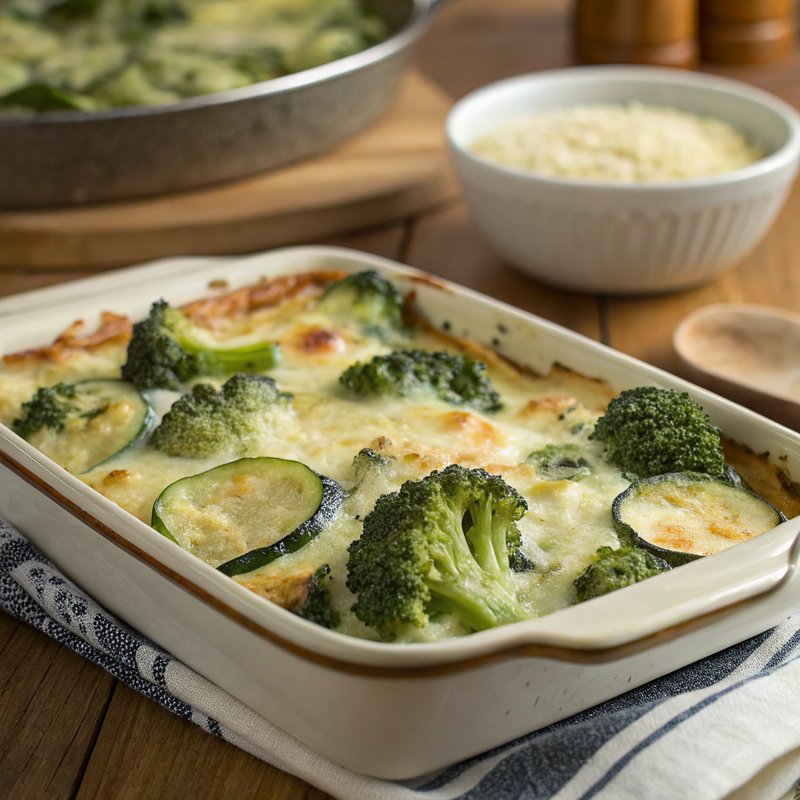 Classic French Broccoli and Zucchini Gratin