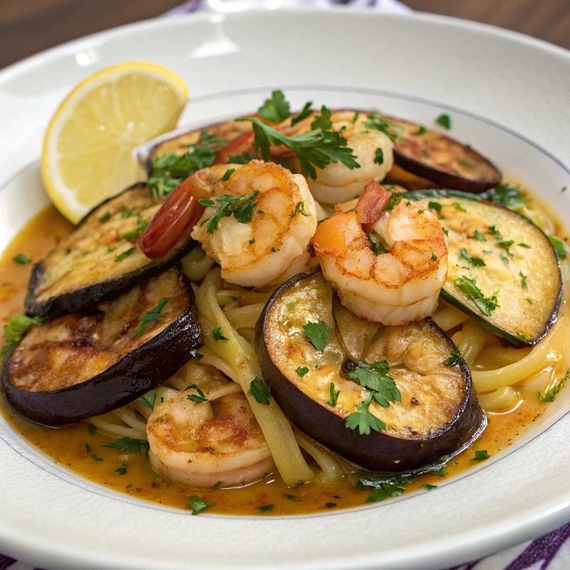 Eggplant and Shrimp Scampi