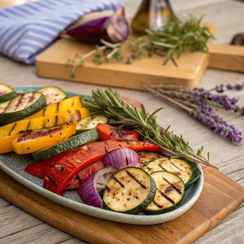Lavender and Rosemary Infused Grilled Vegetables