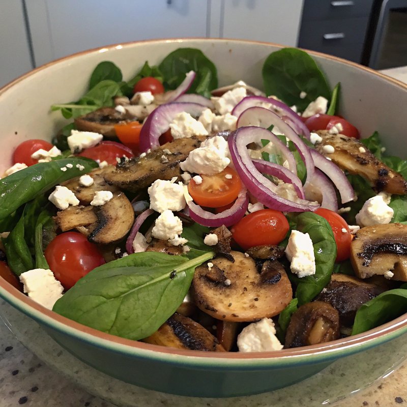 Mediterranean Mushroom and Feta Salad