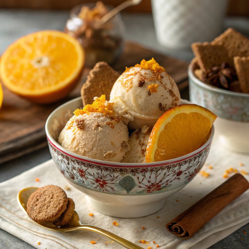 Orange and Gingerbread Ice Cream