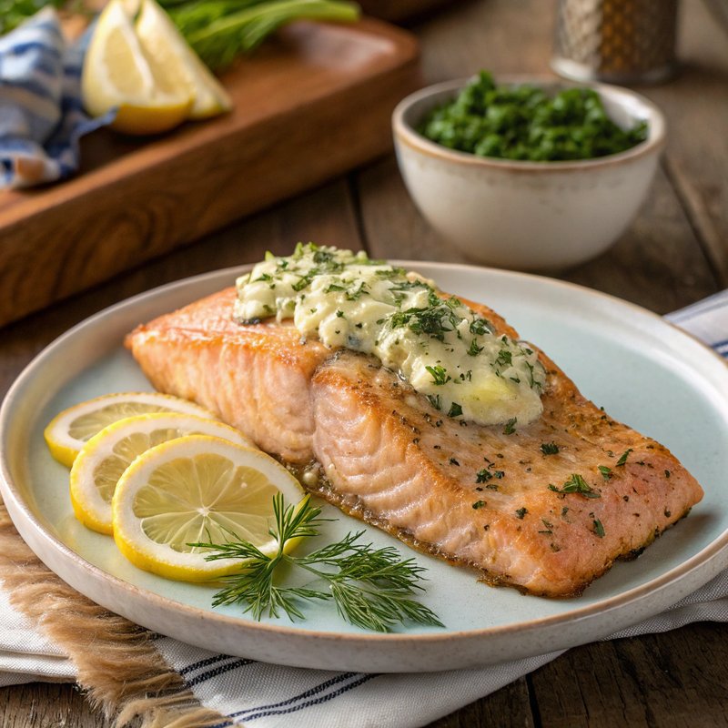 Steelhead Trout with Aromatic Garlic and Herb Butter