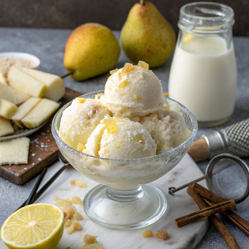 Homemade Pear Ice Cream