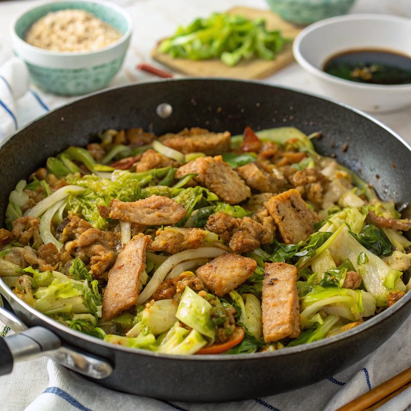 Crispy Pork and Cabbage Stir Fry