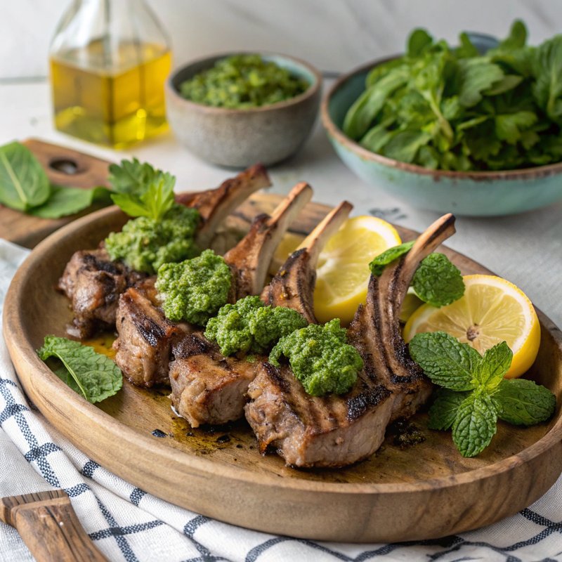Lamb Chops with Mint Pesto