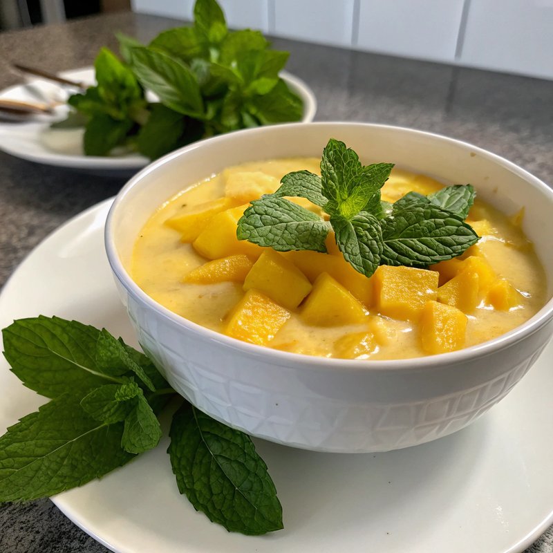 Tropical Mango and Coconut Milk Pudding