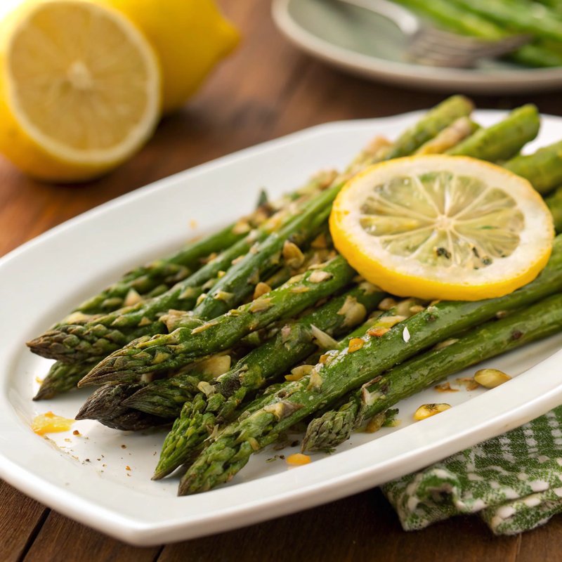 Lemon Garlic Roasted Asparagus
