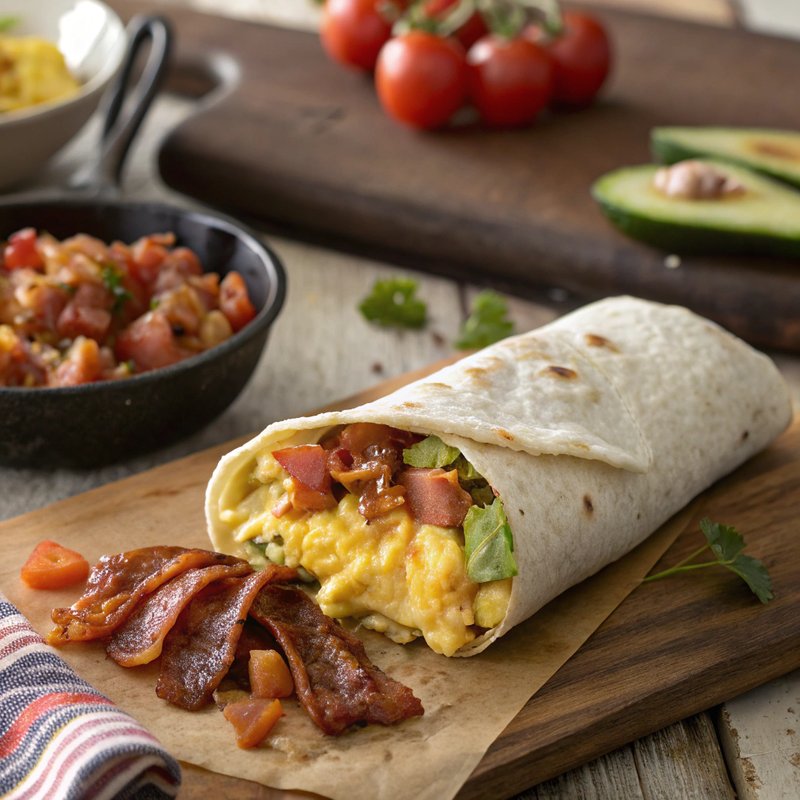 Delicious Bacon and Egg Burrito