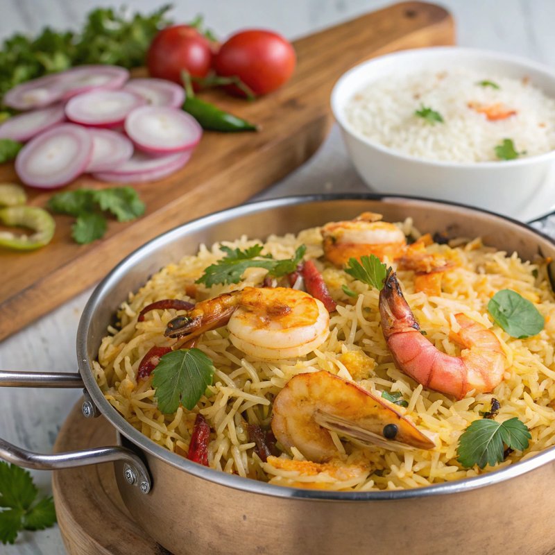 Authentic Prawn Biryani with Fragrant Basmati Rice