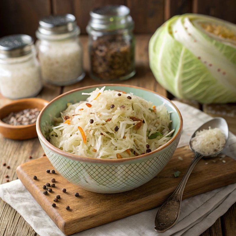 Homemade Fermented Cabbage (Sauerkraut)
