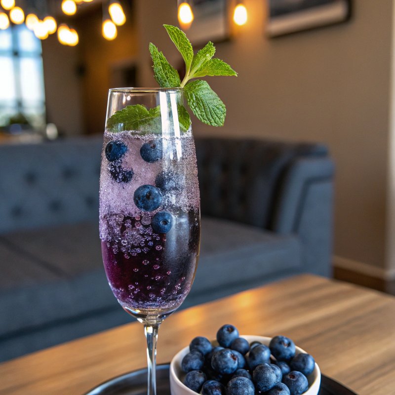 Blueberry Champagne Cocktail