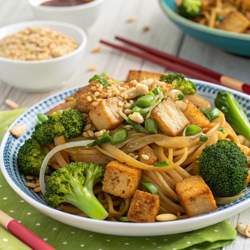 Tofu and Broccoli Pad Thai