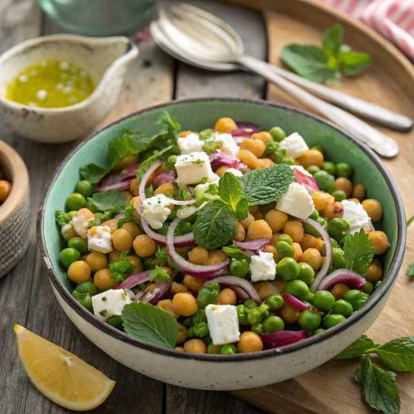 Refreshing Pea and Chickpea Salad